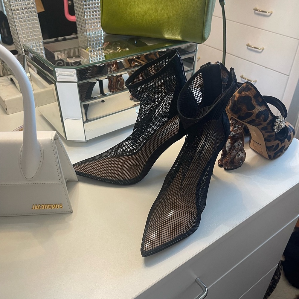 Jeffrey Campbell Black Mesh Heels